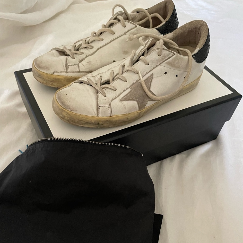 Golden Goose white Superstar w/ Glitter